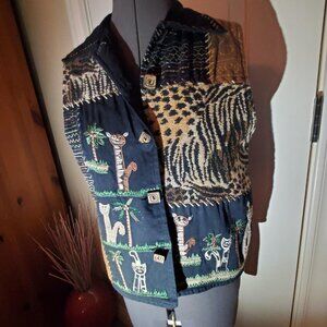 Embroidered Animal Design Vest